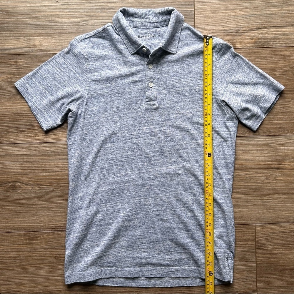 Hawker Rye | Slim Fit Polo Shirt in Blue Heather (Small) - Picture 7 of 9